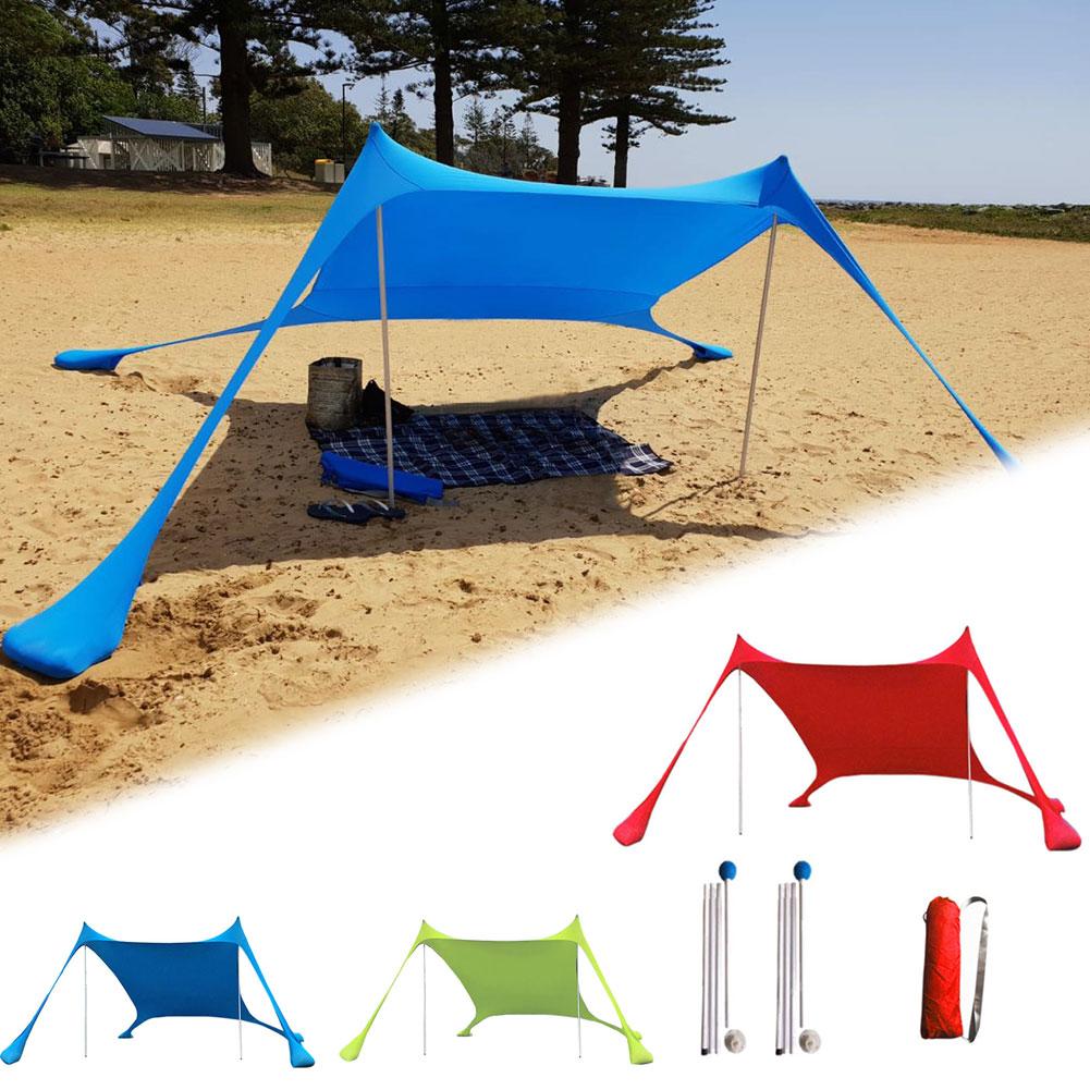 Cheap Goat Tents Family Beach Sunshade Lightweight Sun Shade Tent With Sandbag Anchors 4 Free Pegs UPF50+ UV Large Portable Canopy Drop shipping Tents 